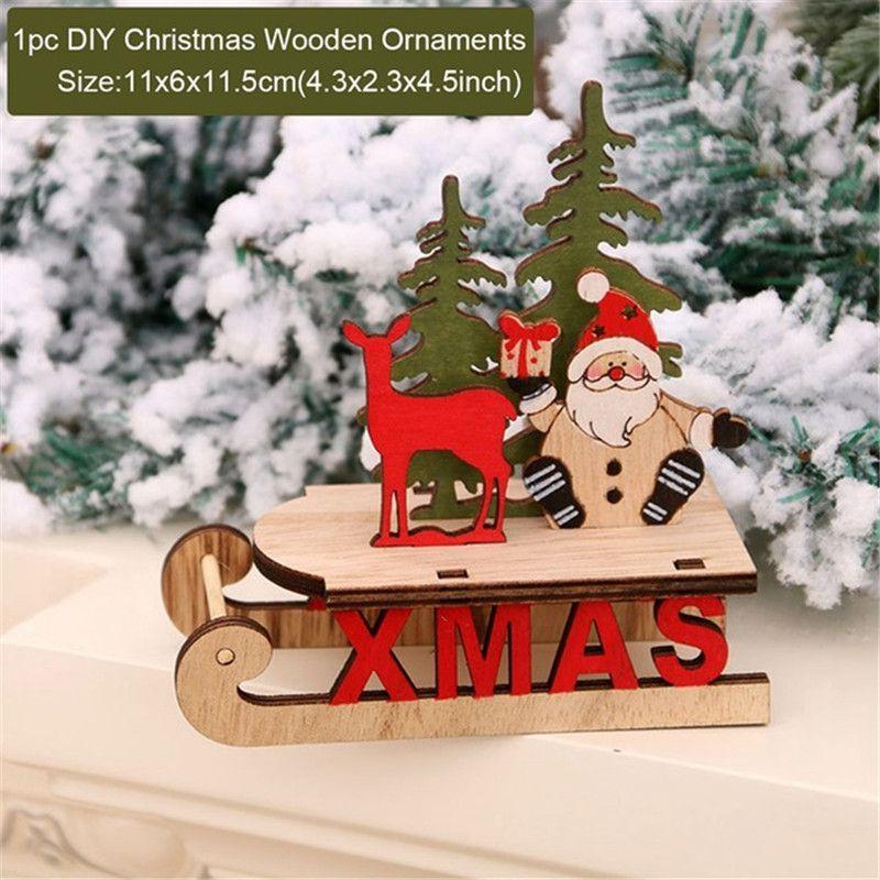 Decor Christmas Wooden Table Desktop Sign Xmas Gifts New Year Home Ornaments
