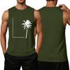 Men's Loose Fit Casual Sleeveless Tank Top Palm Tree Graphic Print Summer Muscle Shirt Lightweight Breathable