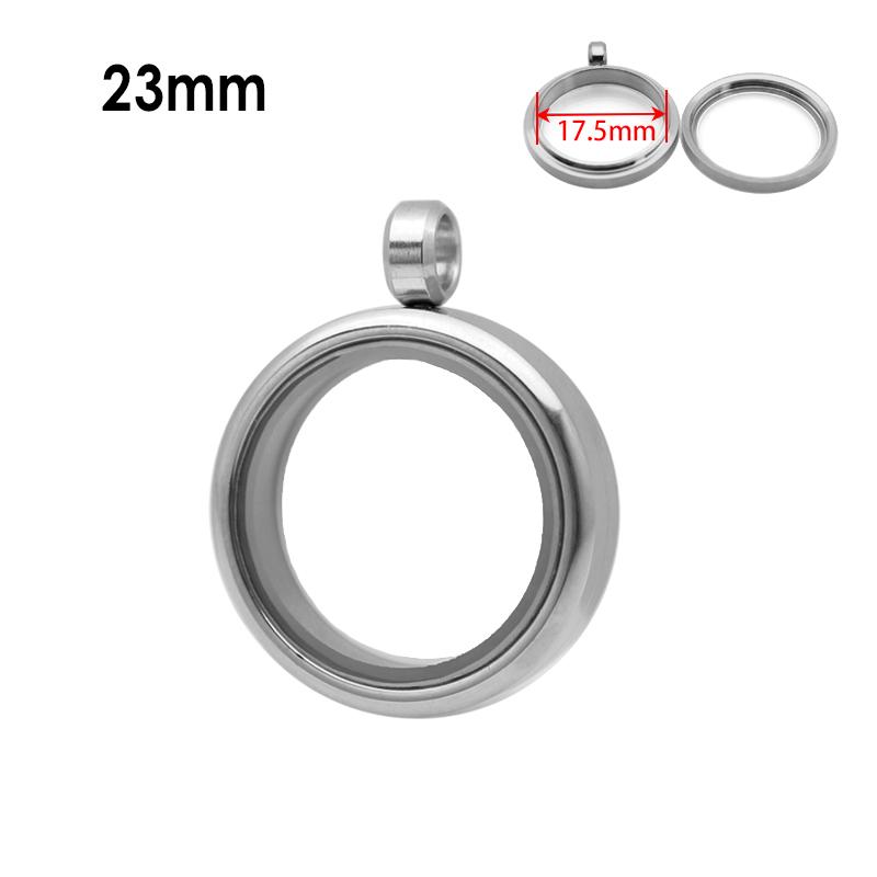 12pcs 15/20/23/25/27/30/33/35/40/45mm Stainless Steel Screw Living Memory Glass Locket Floating Charms Locket Pendant Jewelry