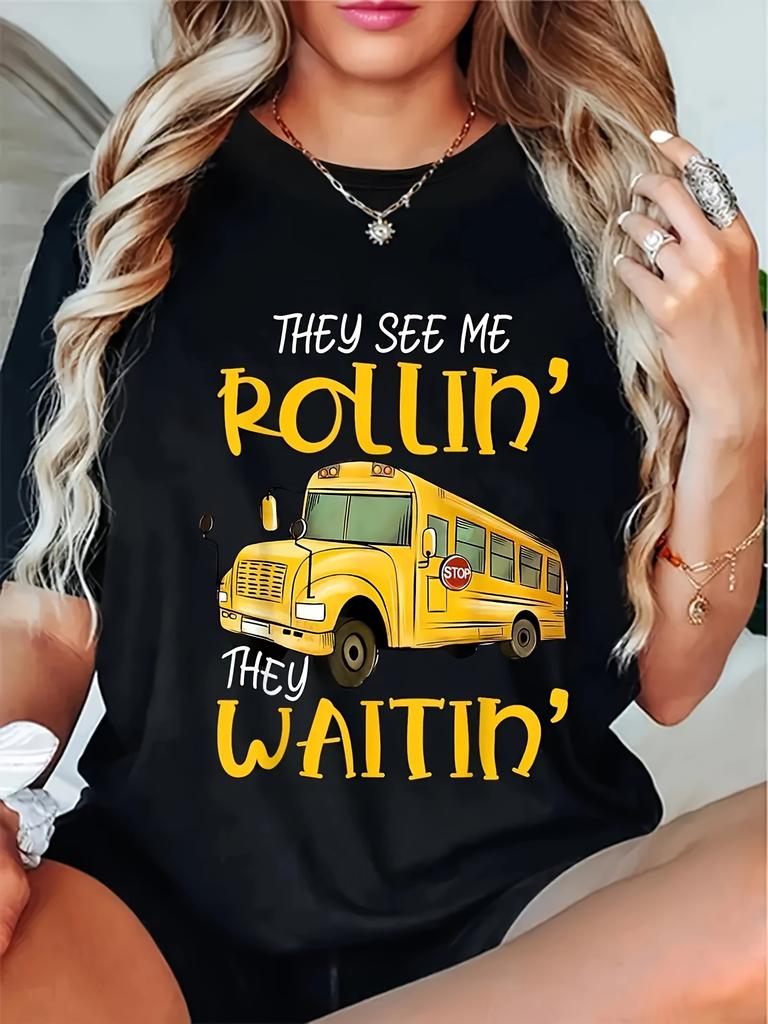 School Bus They See Me Rollin Waitin T-shirt