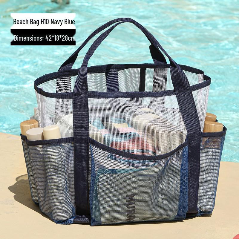 Große Strandtasche aus Mesh mit hoher Kapazität für Spielzeug und Badebekleidung – Multifunktionale Reisehandtasche