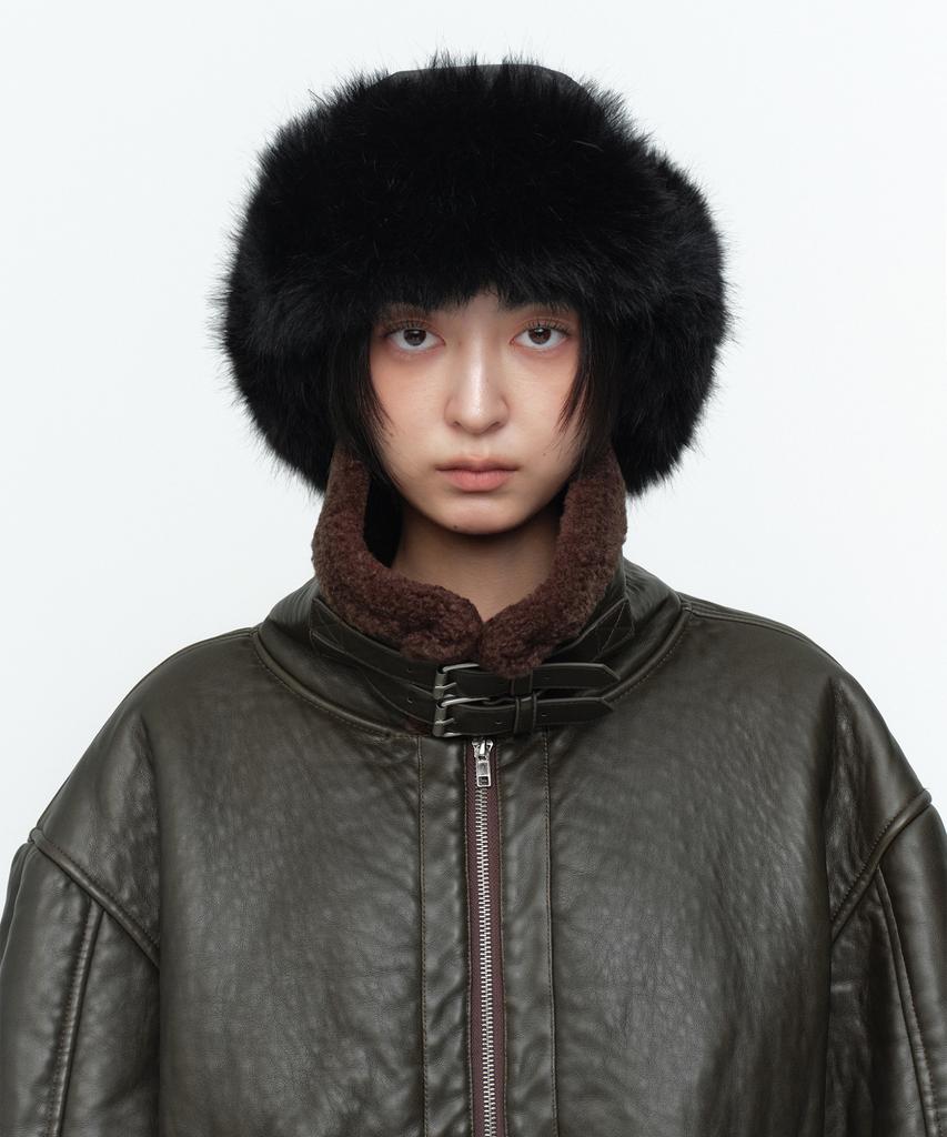 MILLO WOMEN Fur Trooper Hat [Black]