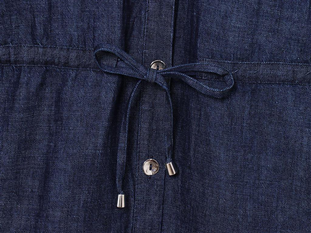 Summer European & American Style Denim Shirt with Decoration & Wide Leg Pants
