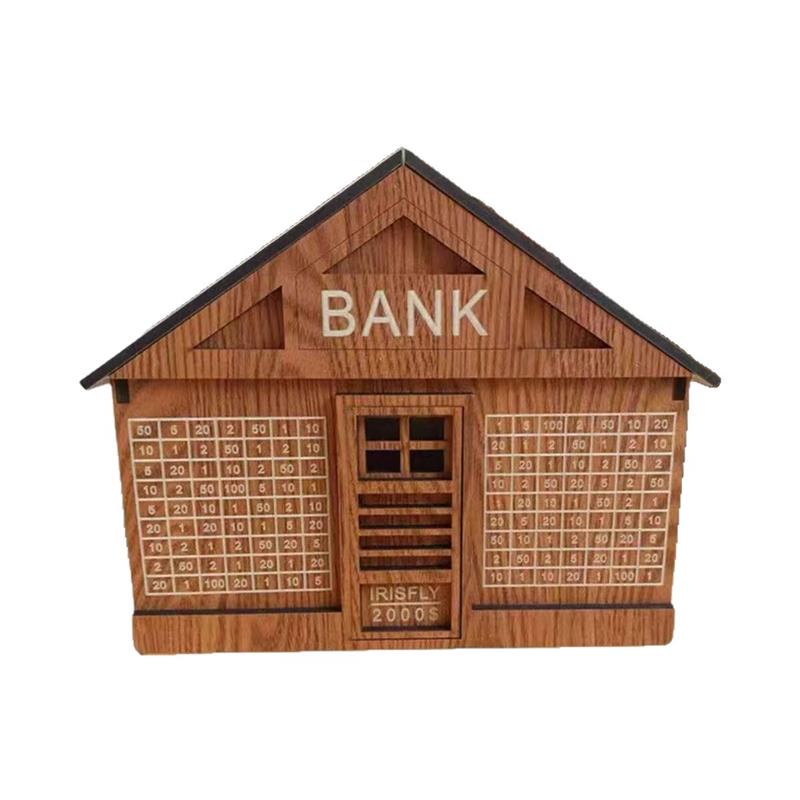 Wooden Money Bank With Counter Money Piggy Bank 10000 Saving Challenge Money Box