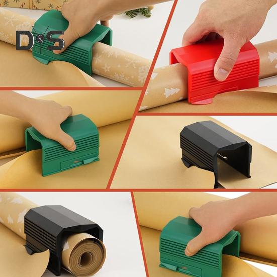 1/2Pcs Christmas Wrapping Paper Trimmer Cutter Tool Multi-color Practical Dual Blade Design Wrapping Paper Trimmer Gift Packing Supplies