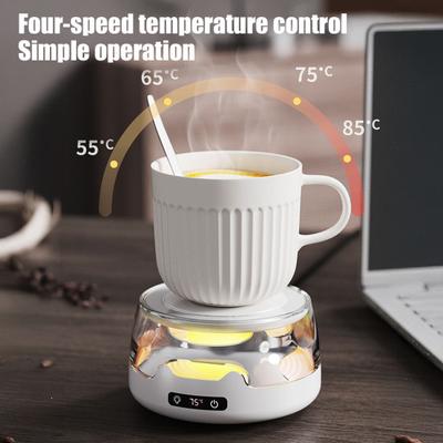 Kaffeebecherwärmer Einstellbare Temperatur Untersetzer mit Umgebungslicht Tragbarer Getränkewärmer Automatische Abschaltung Rutschfeste Basis Beheizter Becheruntersetzer für Büro