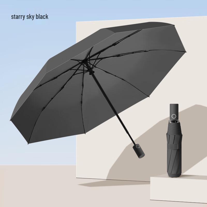 

Jun Seventeen HA Black Windproof Semi-Automatic Folding Umbrella