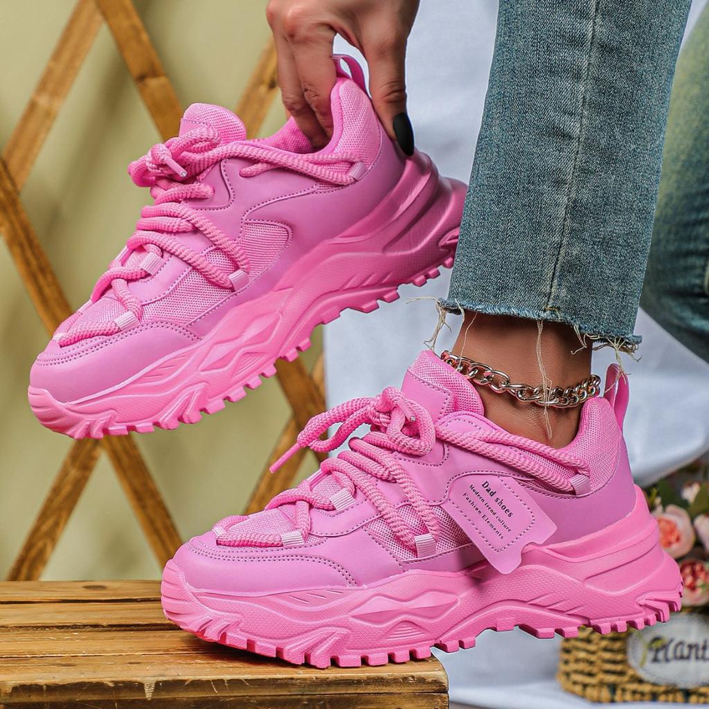 Chunky Shoes Women Trendy Platform Sneakers Height Increasing Sports Shoes Men Breathable Trainers Leisure Versatile Shoes