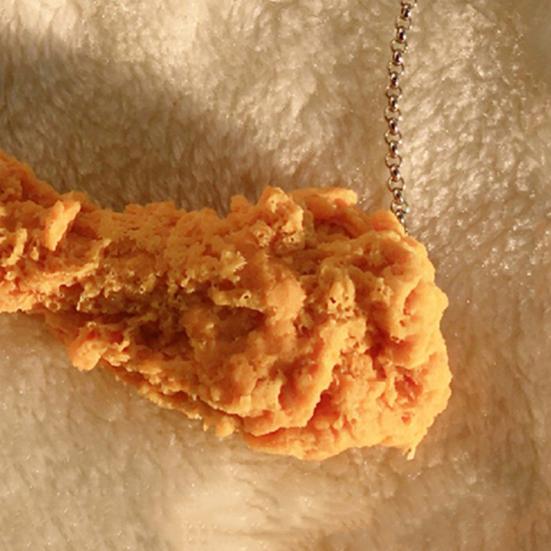 Kuřecí přívěsek kreativní dekorace vzhled žlutý vtipný ručně vyrobený simulace jídla kuřecí stehno odpovídající oblečení