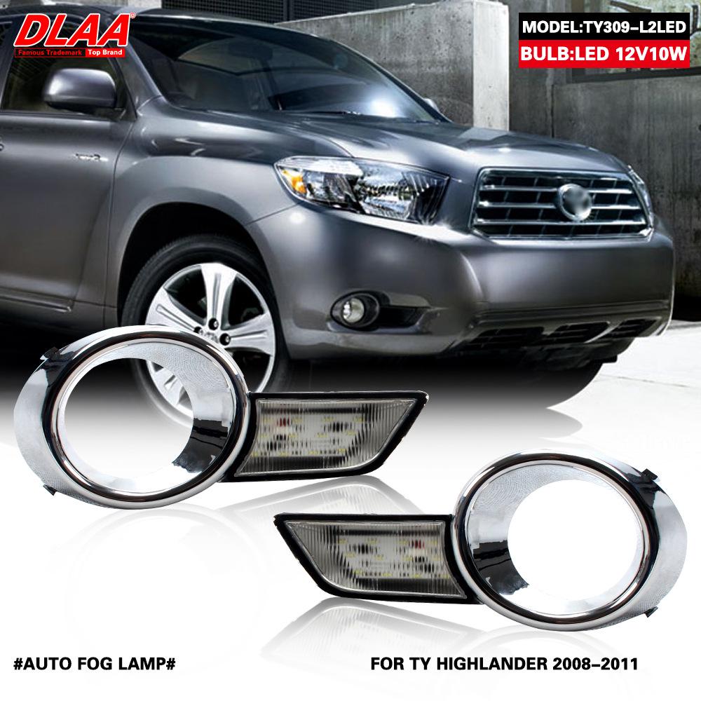 Highlander 09-11 LED Daytime Running & Fog Light Covers - White Light
