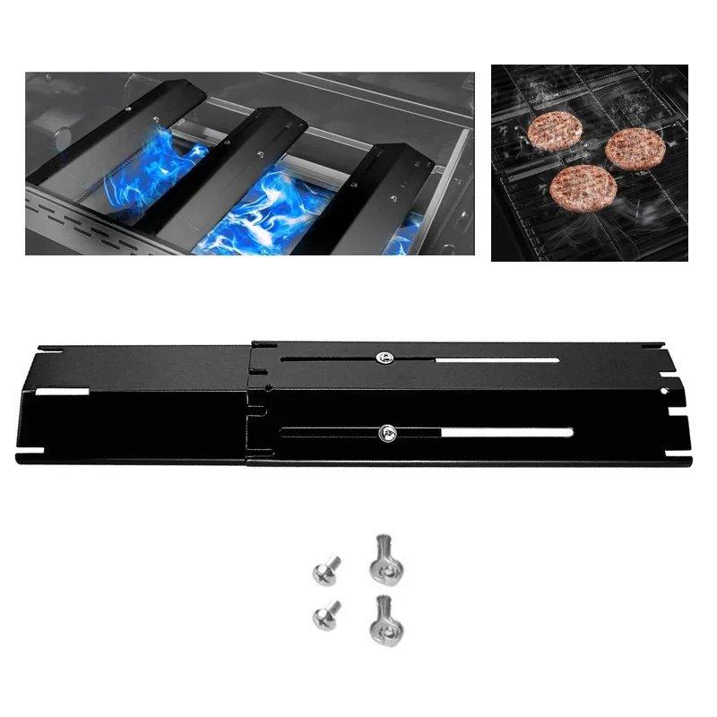 Universal Adjustable Tent Shield Stainless Steel Heat Plate Grill Burner Cover Heat Tent Grill Repair Kits for Gas Grill
