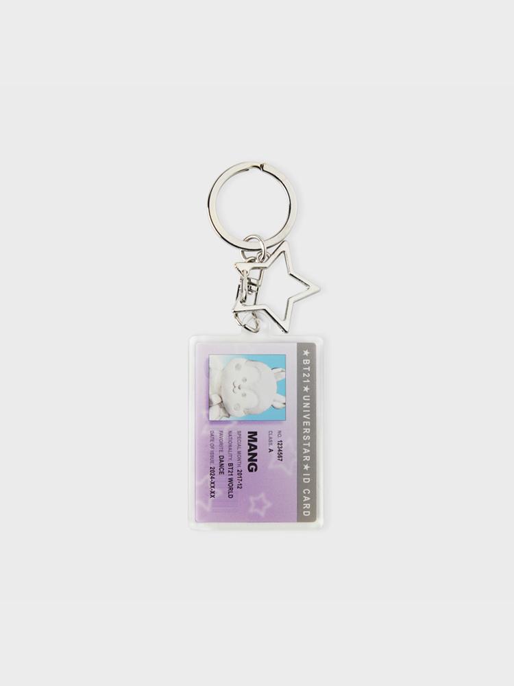 LINE FRIENDS BT21 MANG Silver Edition ID Card Acrylic Keyring