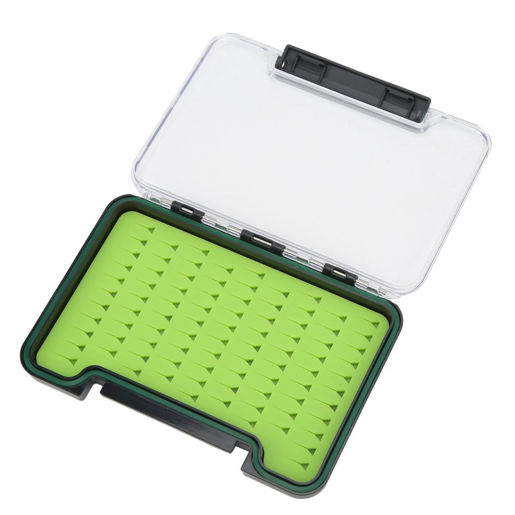 Fly Fishing Box Portable Transparent Impact Resistance Waterproof Silicone Fly Box for Outdoor Fishing 96x17x140mm
