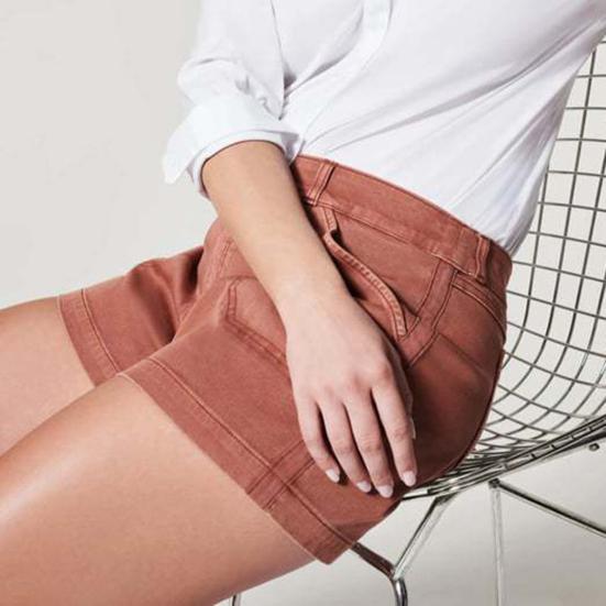 Women's Cargo Shorts Pull On High Waist Stretchy Shorts Casual Slim Shorts with Pockets Summer