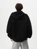 Unisex Trendy Heavyweight Hooded Cardigan with Contrast Stitching
