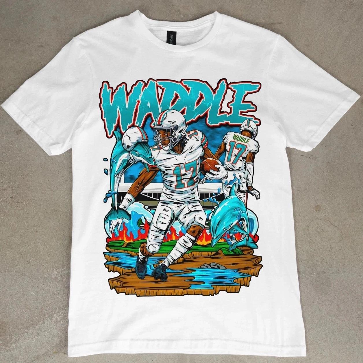 Jaylen Waddle Miami Dolphins Graphic Tee T-Shirt Men’s Football NFL Vintage M
