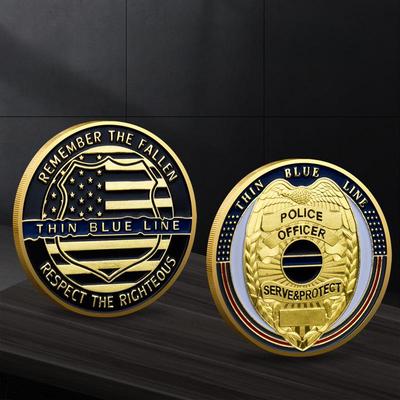 Neue Sammlung von Gedenkmünzen für den US Police Challenger. 3D-gemalte Gedenkmünzen