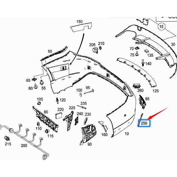 Rear Bumper Cover for Mercedes-Benz CLA W117
