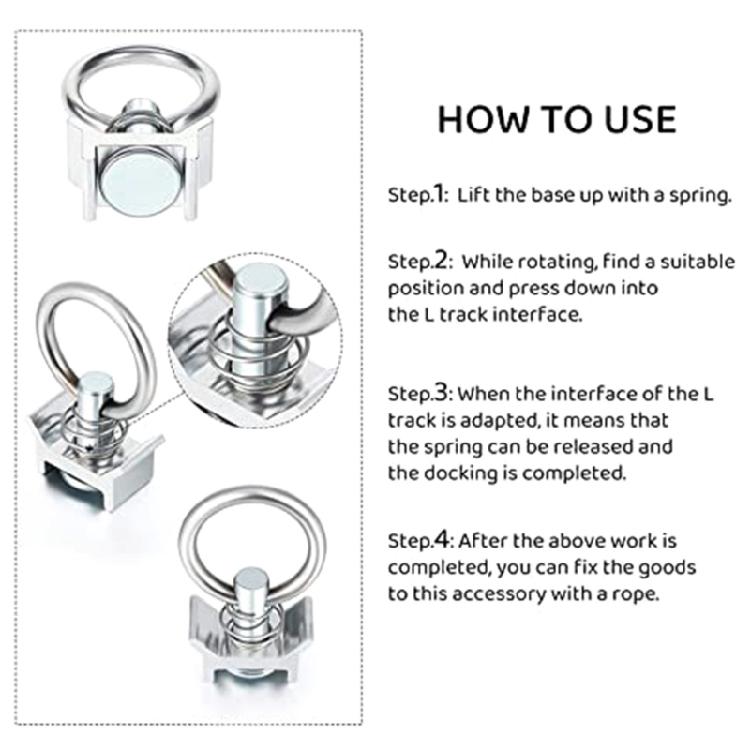Single Stud Fitting with Stainless Steel Ring for L-Track/Airline Track