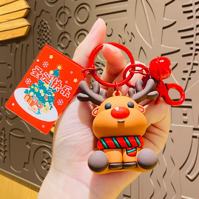 Santa Claus Cute Keychain Festive Silicone Accessory Ideal For Parties Christmas