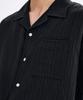 TAKEASY Crinkle Open Collar Half Shirt (Black)