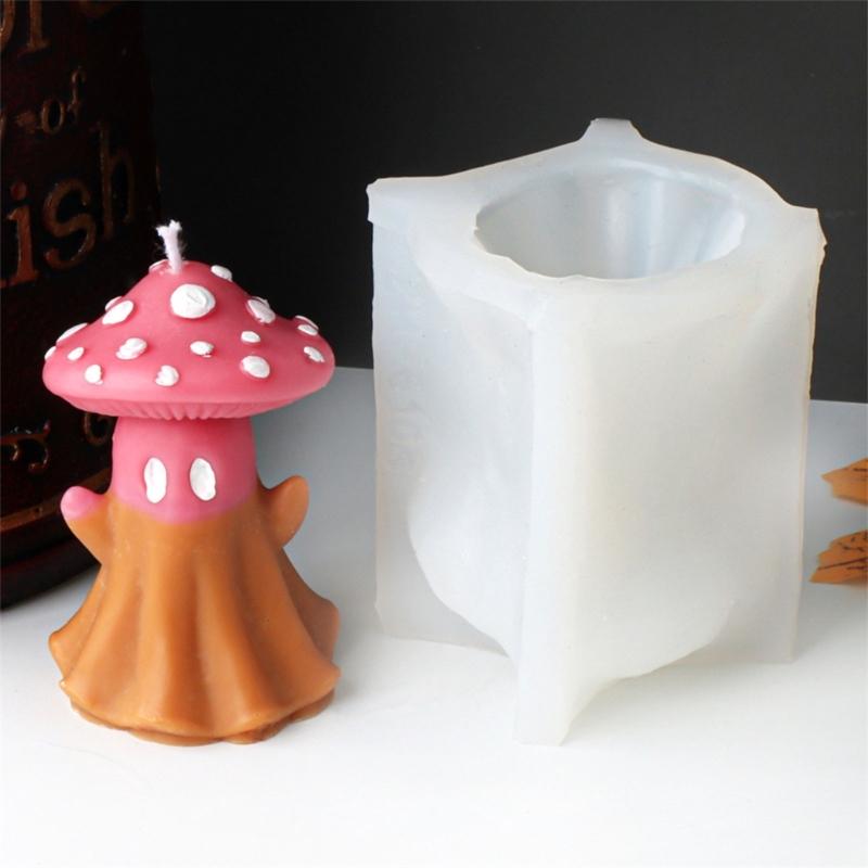 Halloween Silicone Moulds Mushroom House Candle Molds Scented Candle Molds Craft Supplies for Halloween Decorations