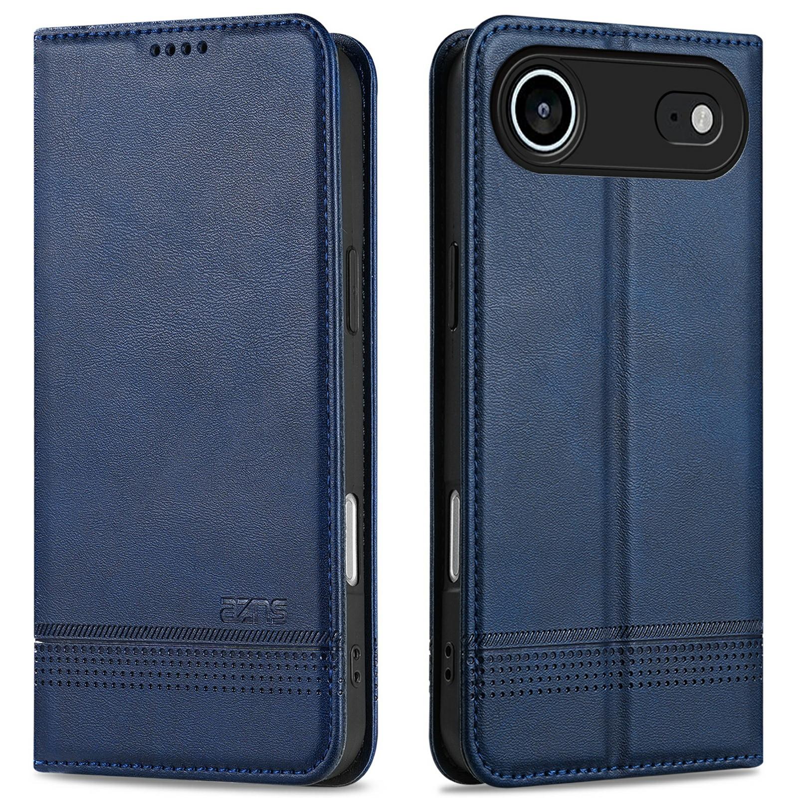 AZNS For iPhone Air Case Cowhide Texture PU Leather Wallet Phone Cover C