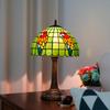 Handmade Parrot Motif Green Table Lamp Vintage Colored Glass Shade Christmas Gift Idea Decorative Lighting