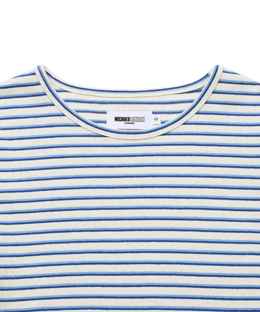 Michikoleondeonkosino Marine Stripe Crop Top Blue