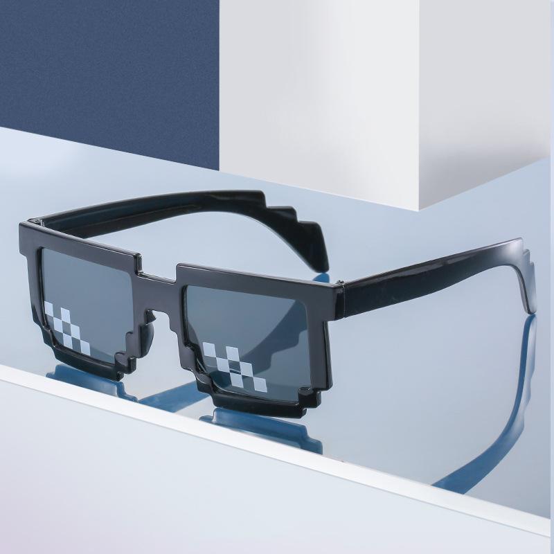 New Saike glasses two-dimensional sunglasses women's my world funny party personality trendy pixel sunglasses men
