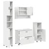 Bathroom Furniture Set with Shelf 4 Pcs White Plywood and Metal