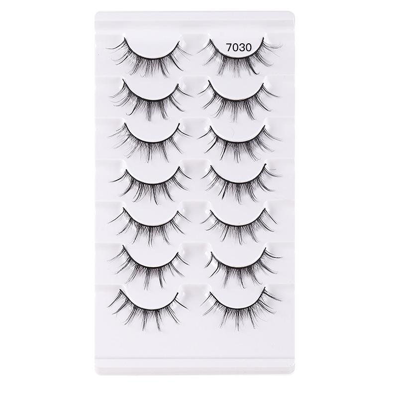7 Pairs Of Chemical Fiber False Eyelashes Simulation Curled Thick Short Eyelashes