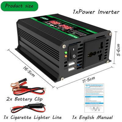 400W/4000W Wechselrichter mit zwei digitalen Bildschirmen | Wandelt 12V-Batterie in 110V/220V AC um für zuverlässige Camping-, Wohnmobil- und netzunabhängige Stromversorgung
