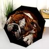 Dog on Black Background  pattern, automatic folding umbrella, portable and foldable design, 8 ribs, a Christmas or birthday gift.