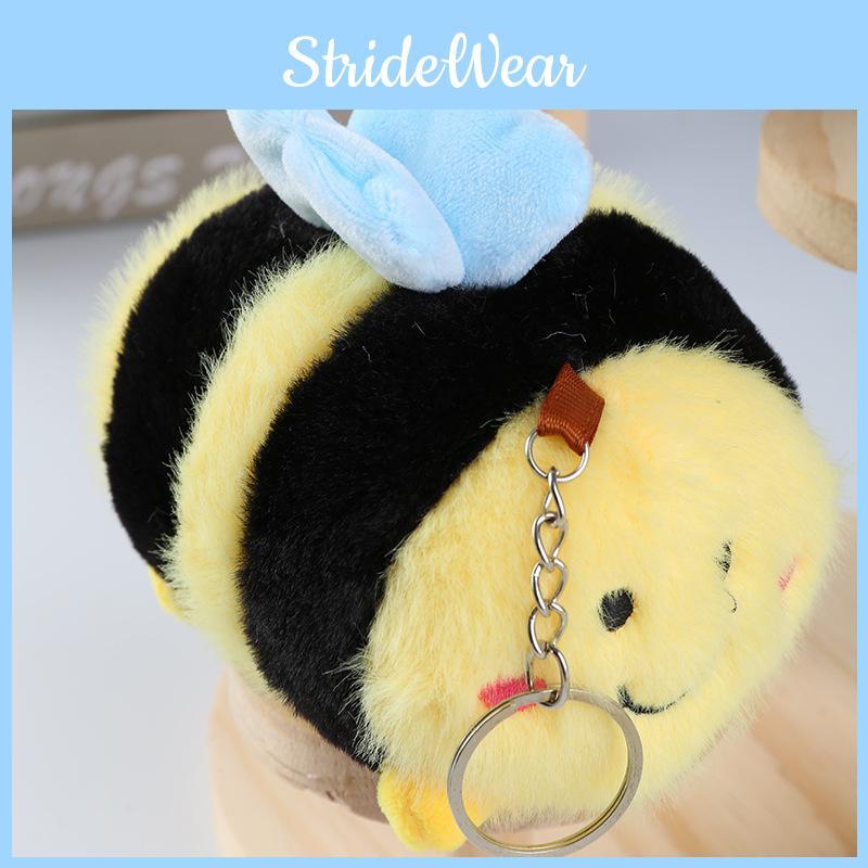 Cute Plush Bee Cartoon Doll Keychain Pendant For Backpack Ornament And Kids Gift
