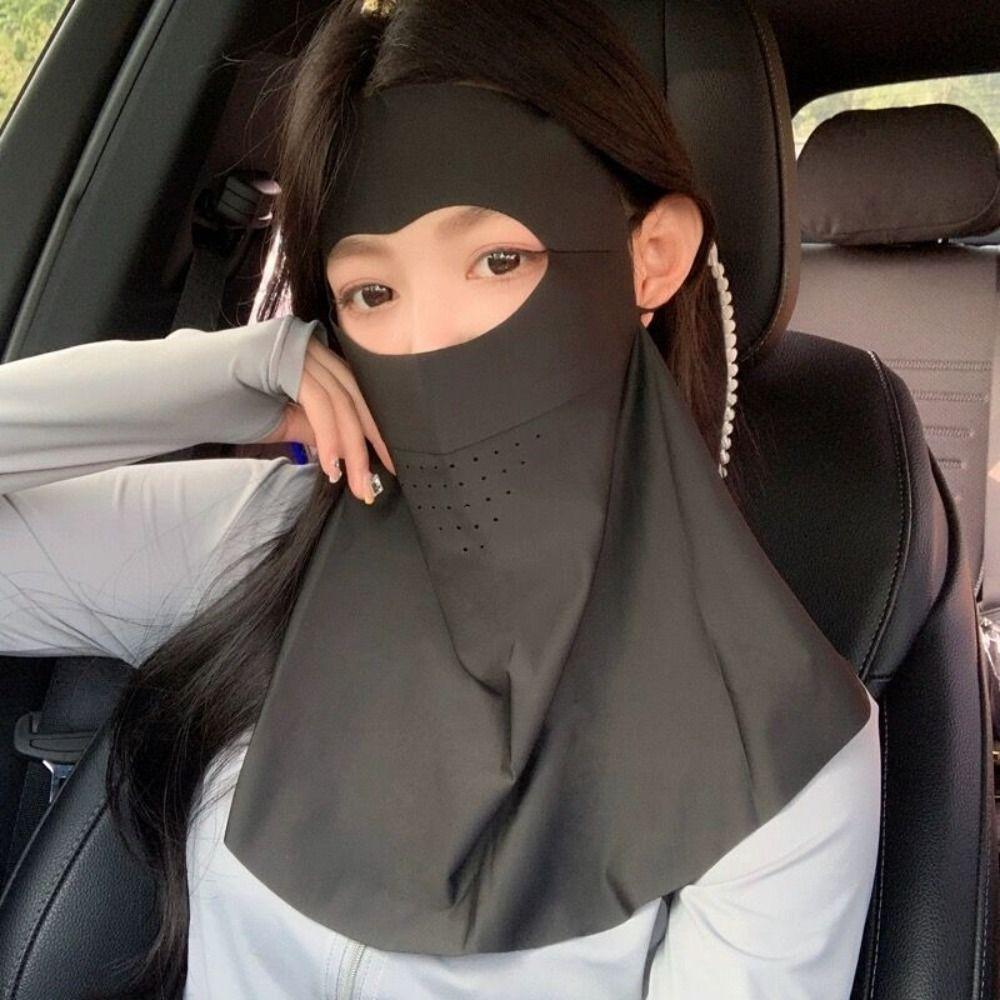 Sun Protection Mask Seamless Removable Mask UV Protection Long Veil Face Mask