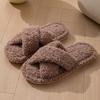 Fashion Crestar Open Toe Fluffy Slippers For Women Winter Indoor Comfortable Fur House Slides Lady Fashion Fuzzy Casual Flat Slippers