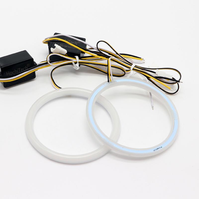 2pcs SMD Cotton Light LED Angel Eyes White and Yellow DRL Kit 85 90 95 100mm 105mm 110mm 115mm 120mm 126mm 140mm 131mm 146mm 158