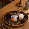 Halloween Hugging Pumpkin Resin Figurine - Cute Home Decoration for Mantel Shelf