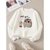 Girls' Long-Sleeve Casual Crewneck Sweatshirt | Just Girl A Hamster With Tea, Perfect For Outdoor Sports And Everyday