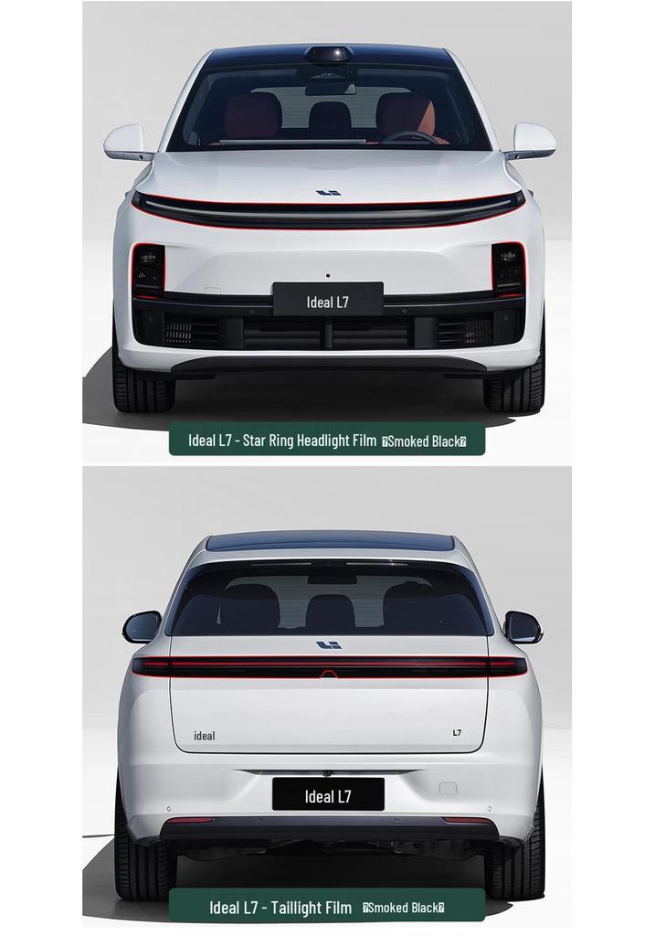Li Auto L7/L8/L9 Headlight & Taillight Smoked Film: Scratch-Resistant, Star Ring Light Color Change.