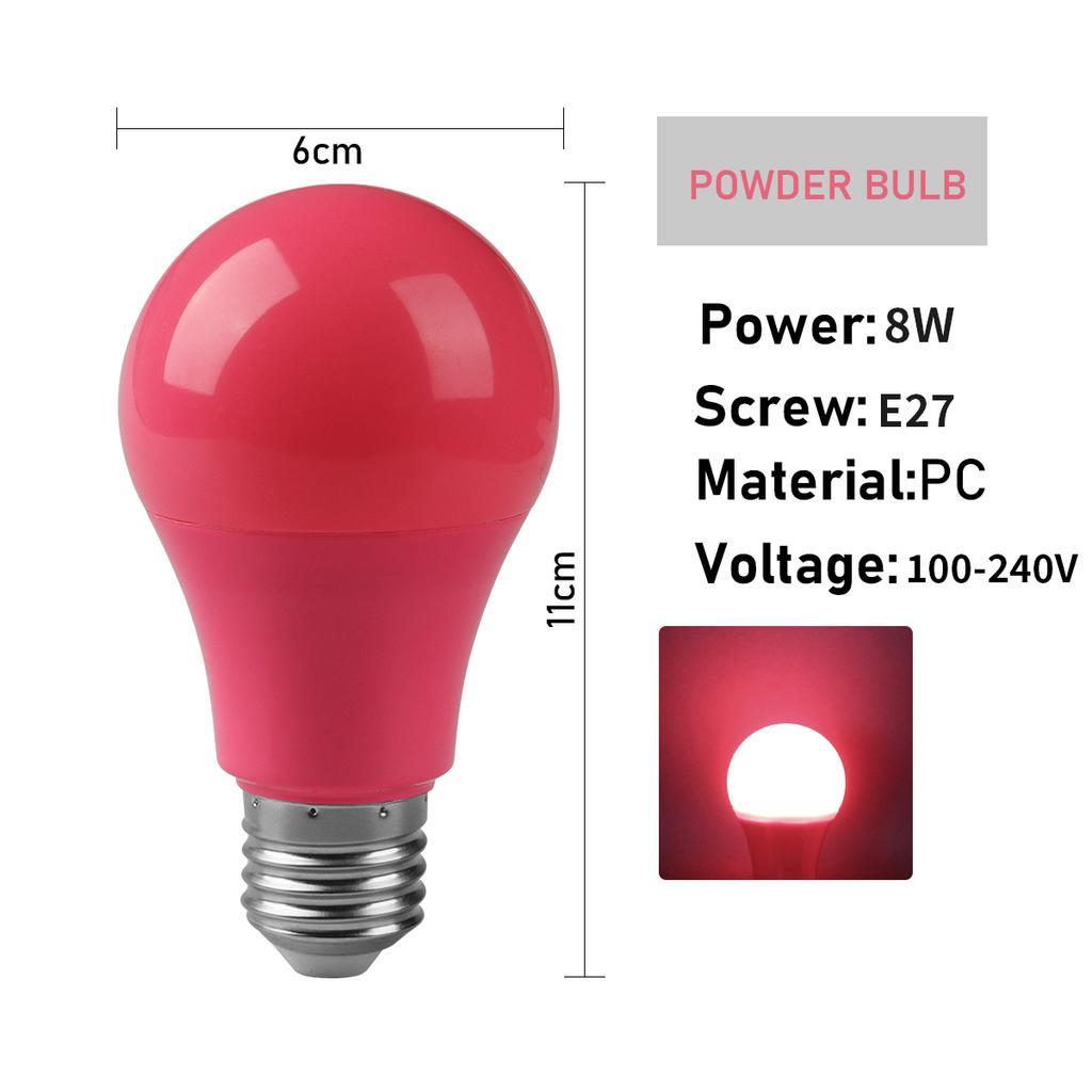 5/8pcs 8Color Festive Bar Atmosphere Color Bulb E27 AC100-240V Party Lighting