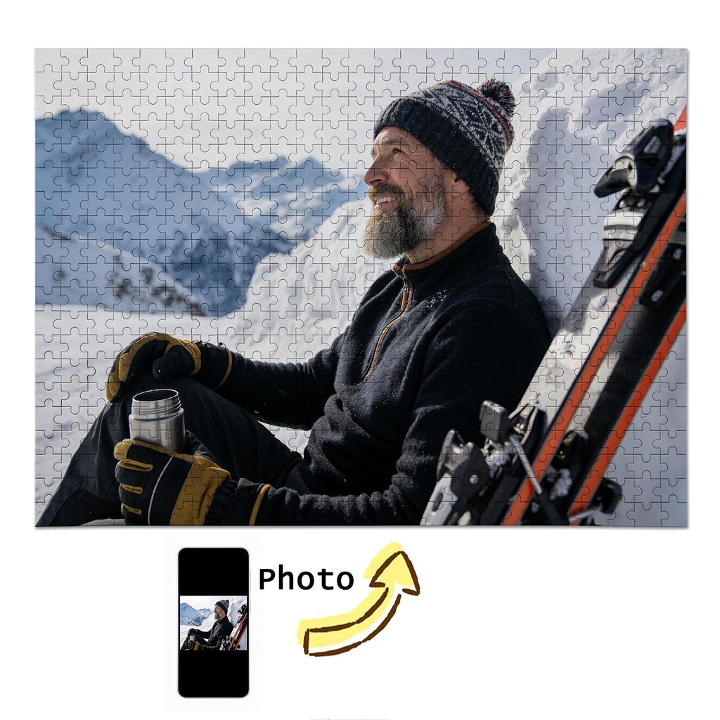 Персоналізований індивідуальний фотопазл Налаштуйте пазли для катання на лижах на відкритому повітрі Сім'я, Друзі, Спальня/Вітальня День Матері, День Батька