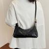 Solid Color Leather Underarm Bag French Commuting Shoulder Bag Vintage Women's Armpit Bag  Autumn