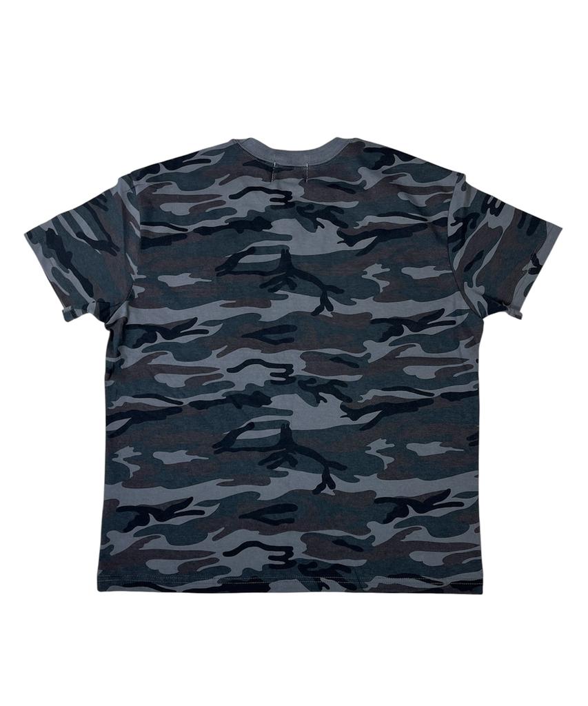 SK8ER ROCK Eight Camouflage T-Shirt ((Gray))