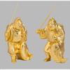 Einer der Sieben Glücksgötter von Makita ein Buddhistisches Original Buddhistisches Takaoka Bronzeguss Ebisu, (vergoldet/24 Karat Gold), Shuun, Bildhauer. Statue, (Ebisu