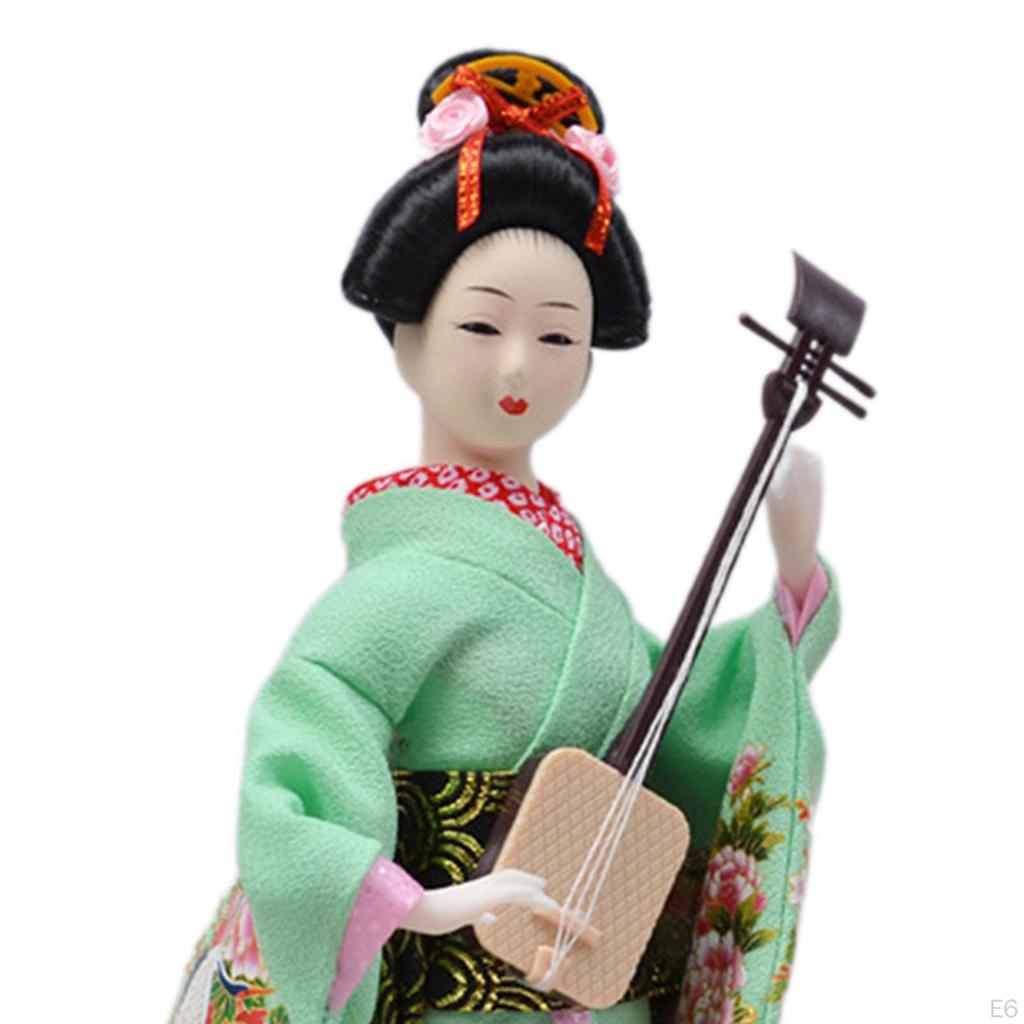 Japanese Kimono Doll Asian Statue Lady Statuette Decorative Collectible Figurine Kabuki for