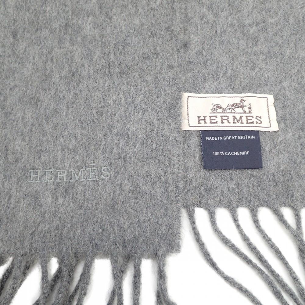 HERMES  H393700T_04  Scarf gray cashmere Women