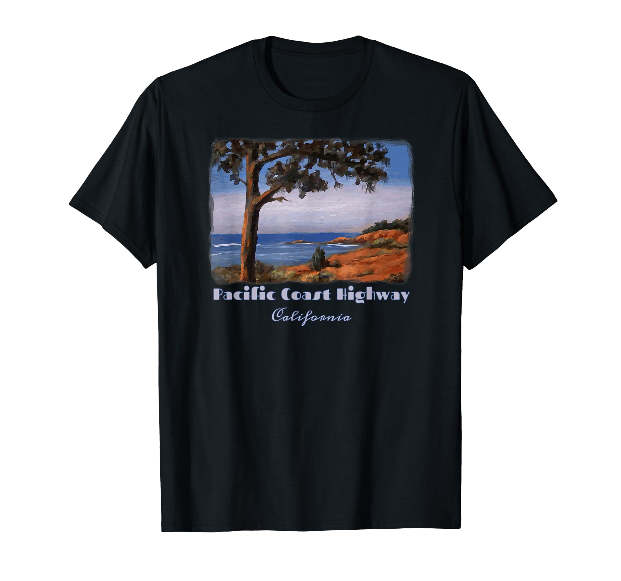 Pacific Coast Hwy California Retro Highway, One, T-Shirt чёрный