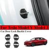 For Tesla Model Y 3 Interior Accessories Real Dry Carbon Fiber 4pcs Door Lock Buckle Protector Cover Latches Door Stopper Covers